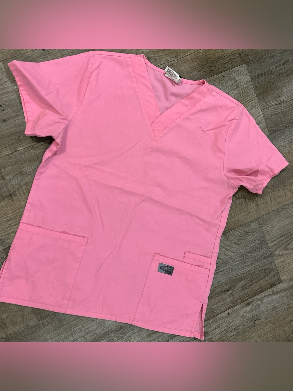 Landau Pink V-Neck Short Sleeve Scrub Top